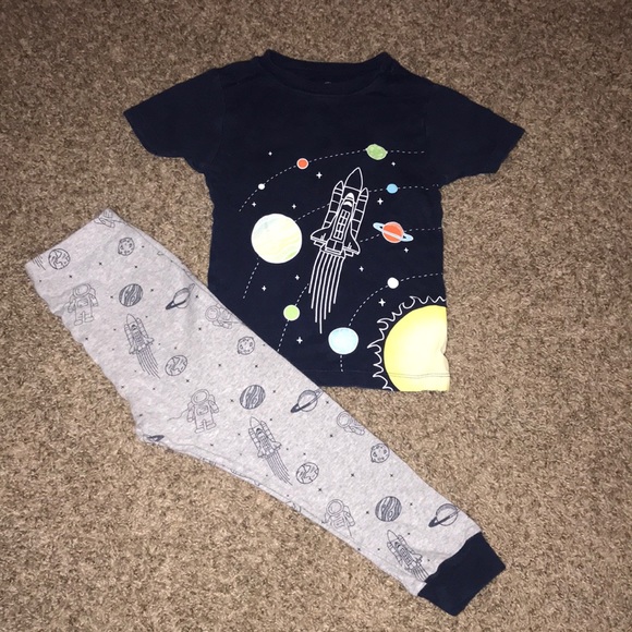 Wonder Nation Dark Blue Space PJs Short Sleeve Top